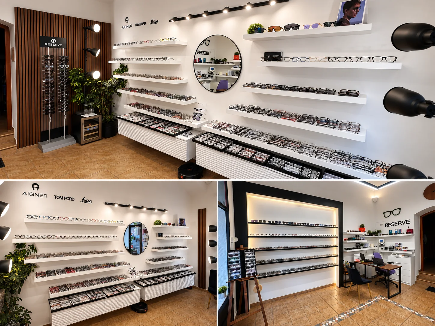 Interiér oční optiky L.P. Optik v Nuslích na Praze 4 s velkým výběrem brýlí